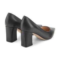 Zala Block Heel Pointy Toe Pump - Black Leather / Marc Fisher On Sale