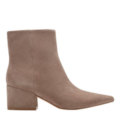 Alfie Block Heel Leather Ankle Bootie - Taupe Suede / Marc Fisher Online