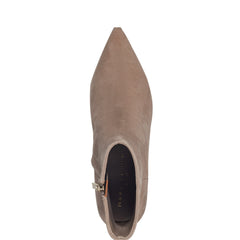 Alfie Block Heel Leather Ankle Bootie - Taupe Suede / Marc Fisher Online