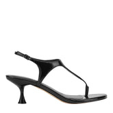 Pelysa Leather Heeled Thong Sandal - Black Patent Leather / Marc Fisher US