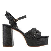 Chayse Platform Sandal - Black Raffia / Marc Fisher Online