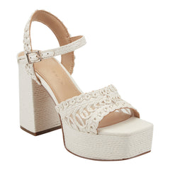 Chayse Platform Sandal - White Raffia / Marc Fisher US