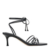 Gineva Leather Ankle Wrap Sandal - Black Leather / Marc Fisher Online