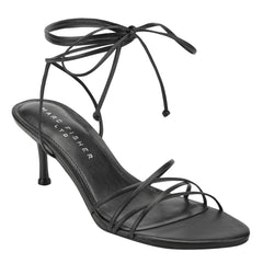 Gineva Leather Ankle Wrap Sandal - Black Leather / Marc Fisher Online