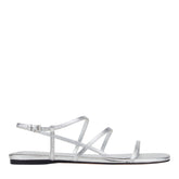 Elysha Leather Flat Sandal - Silver Leather / Marc Fisher US