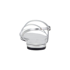 Elysha Leather Flat Sandal - Silver Leather / Marc Fisher US