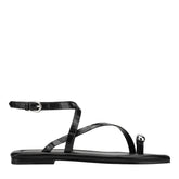 Gynnie Flat Leather Sandal - Black Leather Embossed Croco / Marc Fisher On Sale