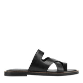 Genella Flat Leather Sandal - Black Leather / Marc Fisher For Sale