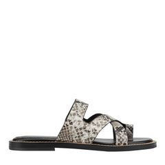 Genella Flat Leather Sandal - Snake Printed Leather / Marc Fisher Sale
