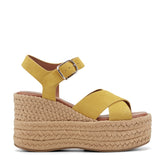 Pasion Espadrille Wedge Sandal - Yellow Suede / Marc Fisher US