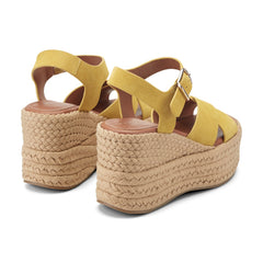 Pasion Espadrille Wedge Sandal - Yellow Suede / Marc Fisher US