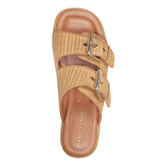 Poppy Platform Slide Sandal - Natural Raffia / Marc Fisher Outlet