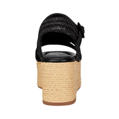 Payley Platform Wedge Sandal - Black Raffia / Marc Fisher Discount