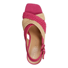 Caddy Platform Sandal - Natural/Pink Raffia / Marc Fisher Sale