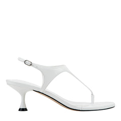 Pelysa Leather Heeled Thong Sandal - White Patent Leather / Marc Fisher Outlet