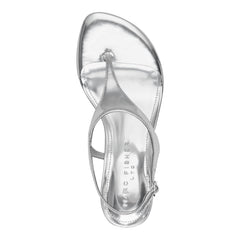 Pelysa Leather Heeled Thong Sandal - Silver Leather / Marc Fisher Discount