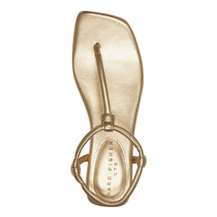 Maycee Thong Flat Leather Sandal - Gold Leather / Marc Fisher US