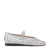 Evonna Woven Leather Mary Jane Ballet Flat - Silver Leather / Marc Fisher Sale