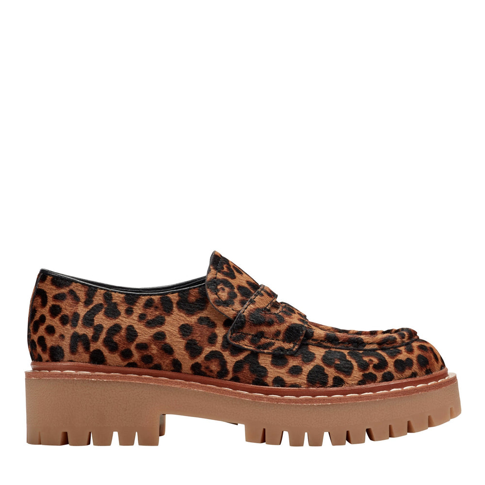 Norton Lug Sole Leather Loafer - Leopard Print Pony Hair / Marc Fisher Sale