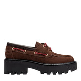 Peyten Leather Lug Sole Loafer - Dark Brown Suede / Marc Fisher Sale