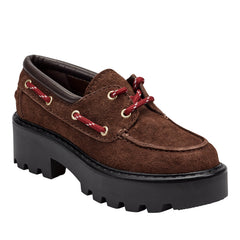 Peyten Leather Lug Sole Loafer - Dark Brown Suede / Marc Fisher Sale