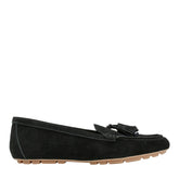 Layney Casual Tassle Leather Loafer - Black Suede / Marc Fisher US