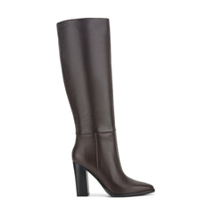 Lannie Dress Leather Boot - Dark Merlot Leather / Marc Fisher On Sale