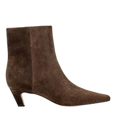 Danai Kitten Heel Leather Ankle Bootie - Dark Brown Suede / Marc Fisher Discount