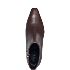 Kiona Kitten Heel Leather Ankle Bootie - Dark Brown Leather / Marc Fisher Sale