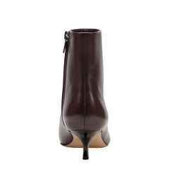Kiona Kitten Heel Leather Ankle Bootie - Dark Brown Leather / Marc Fisher Sale