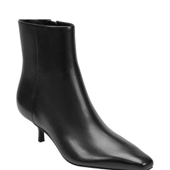 Kiona Kitten Heel Leather Ankle Bootie - Black Leather / Marc Fisher Outlet