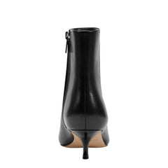Kiona Kitten Heel Leather Ankle Bootie - Black Leather / Marc Fisher Outlet