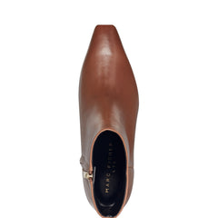 Kiona Kitten Heel Leather Ankle Bootie - Cognac Leather / Marc Fisher US
