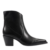 Giulie Western Leather Ankle Bootie - Black Leather / Marc Fisher On Sale