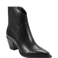 Giulie Western Leather Ankle Bootie - Black Leather / Marc Fisher On Sale