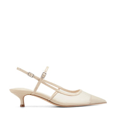 Ceddy Kitten Heel Slingback Pump - White Mesh / Marc Fisher Discount