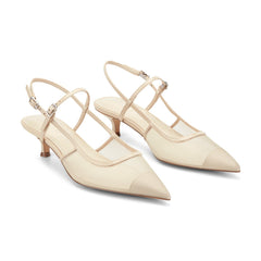 Ceddy Kitten Heel Slingback Pump - White Mesh / Marc Fisher Discount