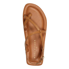 Gerty Strappy Leather Flat Sandal - Natural Leather / Marc Fisher Discount