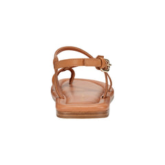 Gerty Strappy Leather Flat Sandal - Natural Leather / Marc Fisher Discount