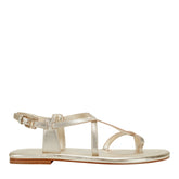 Gerty Strappy Leather Flat Sandal - Gold Leather / Marc Fisher Online
