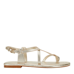 Gerty Strappy Leather Flat Sandal - Gold Leather / Marc Fisher Online