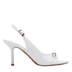 Paza Peep Toe Pump - White Patent / Marc Fisher Outlet