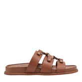 Verity Flat Leather Footbed Sandal - Brown Leather / Marc Fisher Online