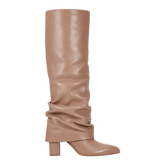 Lalita Foldover Dress Leather Boot - Light Natural Leather / Marc Fisher US