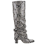 Lalita Foldover Dress Leather Boot - Snake Print / Marc Fisher On Sale