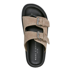 Agusta Studded Slide Sandal - Taupe Suede / Marc Fisher Online