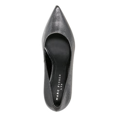 Zala Block Heel Pointy Toe Pump - Pewter Leather / Marc Fisher Online