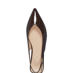 Gabra Leather Slingback Flat - Brown Patent Leather / Marc Fisher Outlet