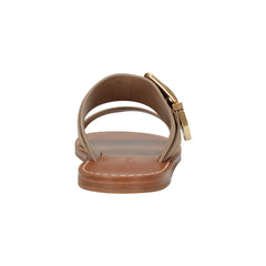 Hallyn Leather Flat Slide Sandal - Taupe Suede / Marc Fisher Online