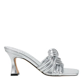 Dru Knotted Leather Slide Sandal - Silver Leather / Marc Fisher Sale
